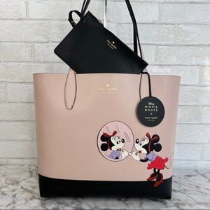Kate Spade X Disney Minnie Mouse Reversible Tote Bag & Wristlet Wallet Set